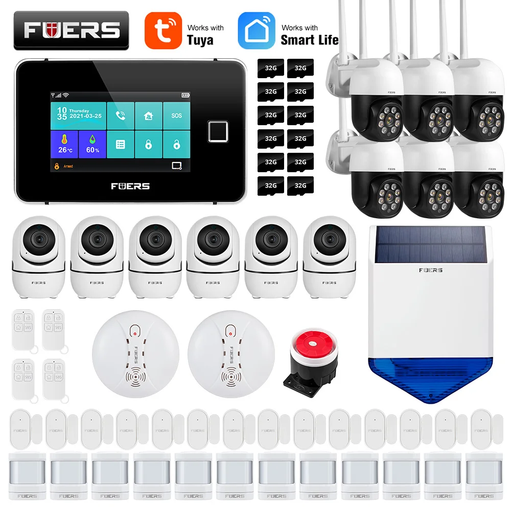 Беспроводной дверной звонок FUERS Wi-Fi GSM Alexa Tuya Smart домашняя система охранной