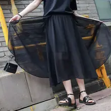 Модные однотонные трапециевидные Хлопковые женские юбки-макси с разрезом, Новое поступление, сексуальный Летний стиль, женский для фитнеса, длинная юбка