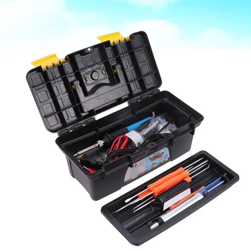 WINOMO 1 Set Of Electric Soldering Iron Kit Screwdriver Tweezers Tin Wire Desoldering Welding Repair Tools With EU Plug