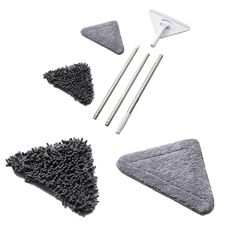 Ultrafine Fiber Easy Installation Storage Cleaning Dust Mop Rotating Triangle Retractable Cleaning Mop Retractable Glass Cleane