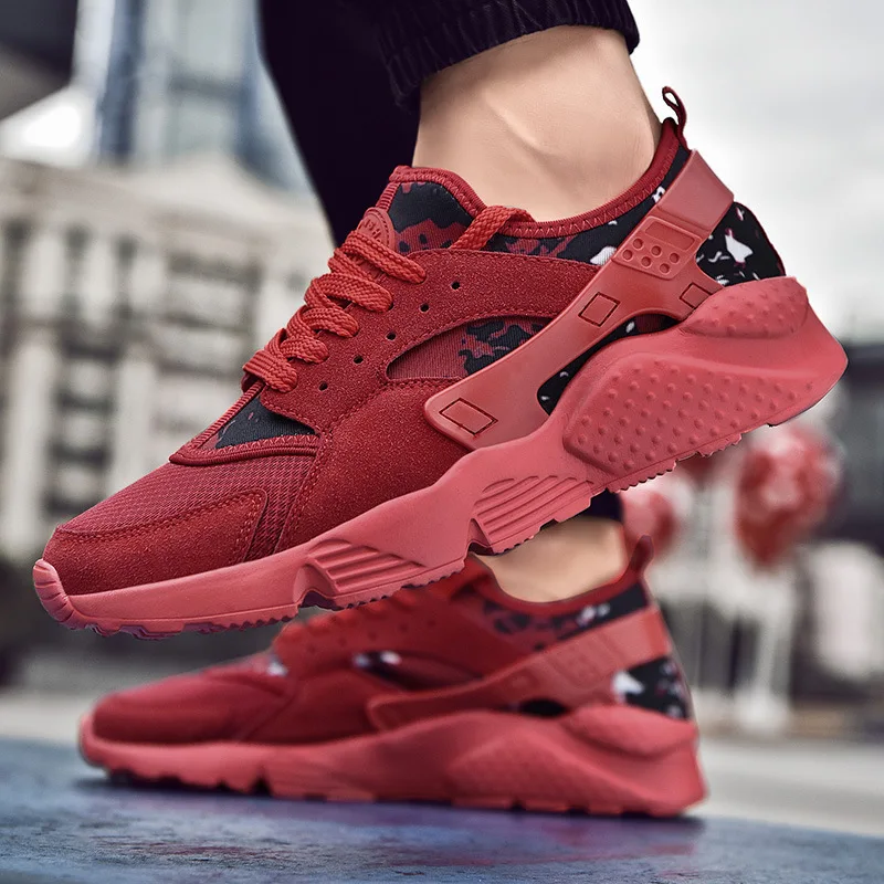 

New Arrival Red Running Shoes Lovers Cushioning Outdoor Athletic Training Walking Sneakers for Men Breathable Sports Shoes