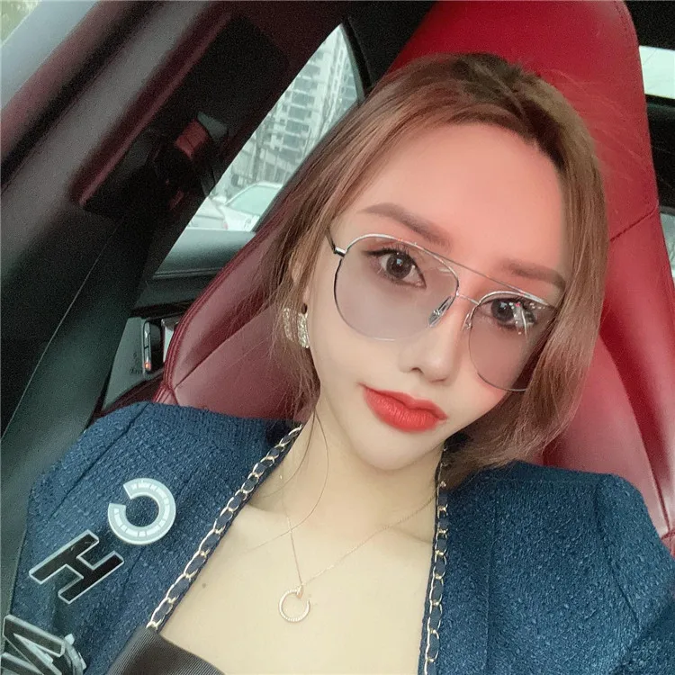 New THOM Brand Fashion Sunglasses Vintage Oval Double-beam Pilot Frog-shaped Men's Women's UV Protection Glasses Driving Gafas