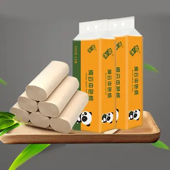 

12 Rolls Natural Bamboo Pulp Roll Paper Toilet Paper 4 Layer Thickened Soft Strong for Toilet,Towels,Home,Kitchen RVs