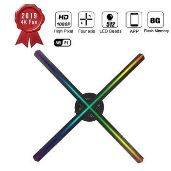 

Bluetooth WiFi 3D Holographic Home Theater Projector Quad-Core A53 Advertising Machine with 512 Lamp Beads Support JPG GIF MP4