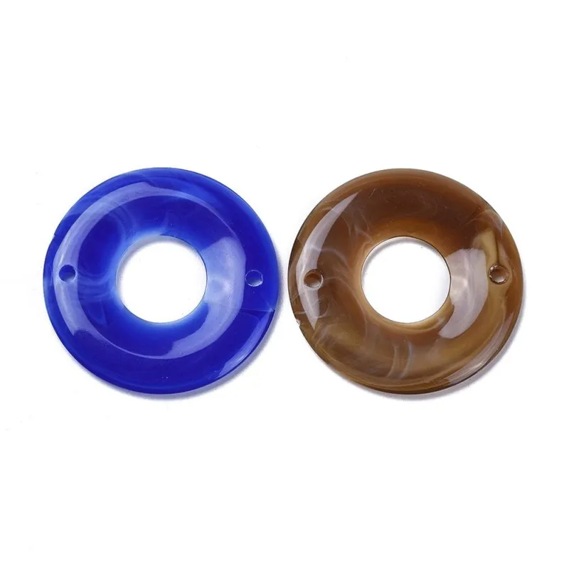 500g Acrylic Bead Links Imitation Cloud Style Donut/Pi Disc Connector for DIY Jewelry Making 43x4mm, Hole: 2.5mm