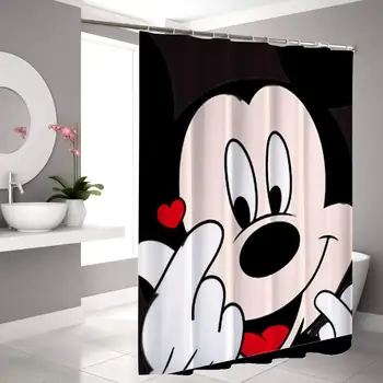 

Shower Curtain Moldproof and Durable Bath Curtain with Ring Mickey Finger Heart 72inch80inch