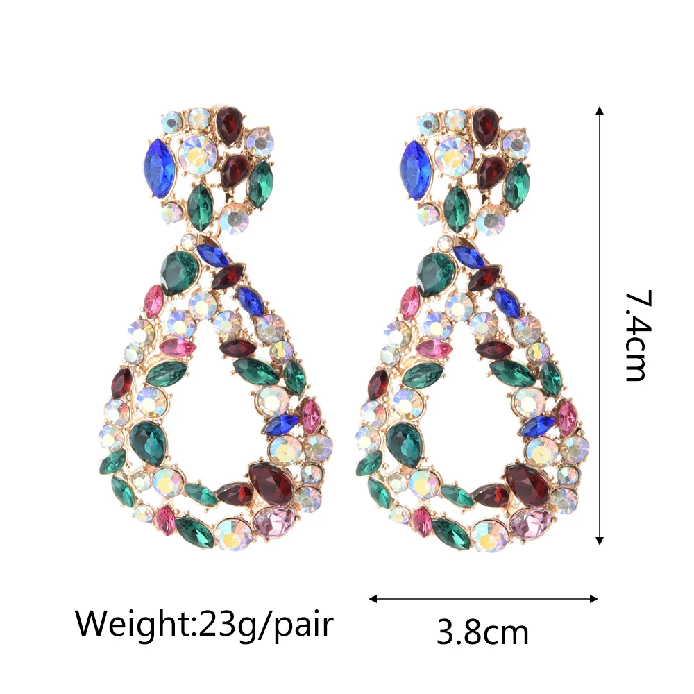 Ztech Mix Crystal Geometric/Bowknot Earrings For Women Big Long Trendy Jewelry Brincos Korean Fashion Accessories pendientes