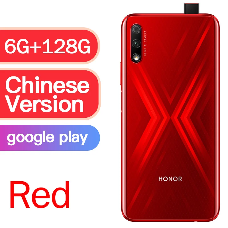 honor 9x Kirin 810 4000 мАч супер срок службы батареи 48 миллионов ультра четкая ночная съемка 6,59 дюймов Лифт полный экран - Цвет: CN 6G 128G  Red