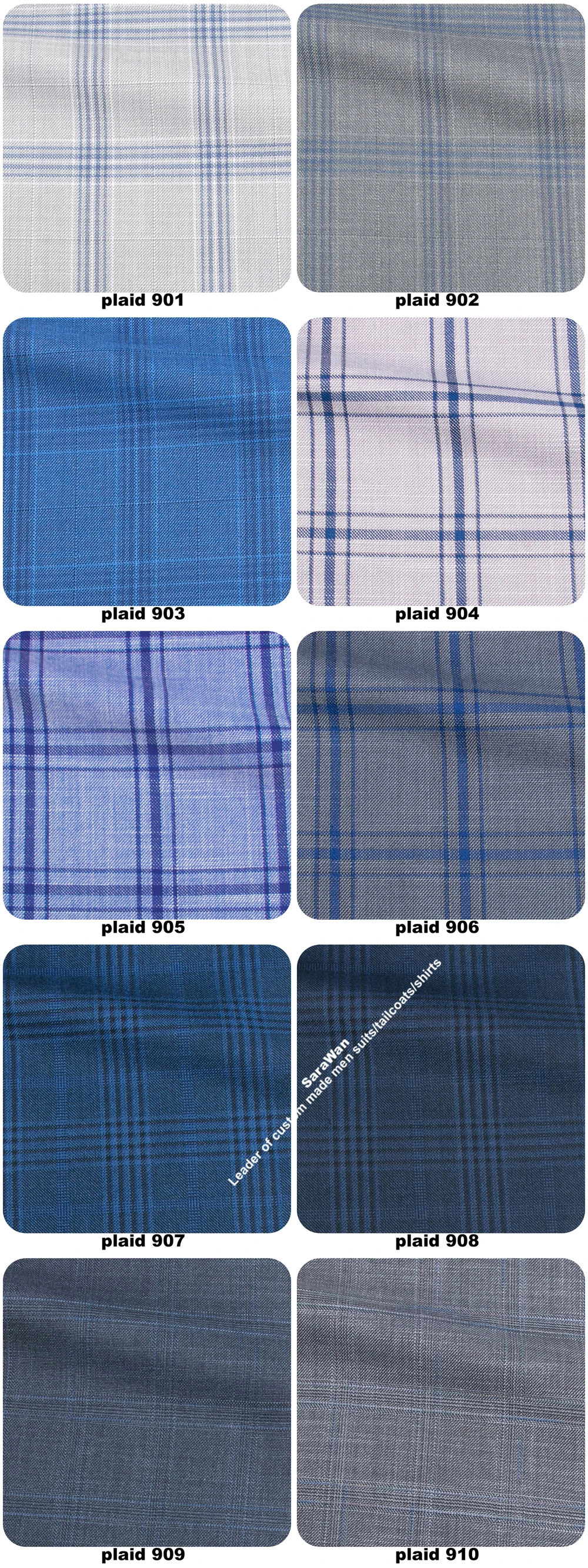 Light Blue Grey Plaid Men Suit Custom Made Slim Fit Plaid Two-piece Suit Casual Men Suits For Men Patterned Costume Sur Mesure