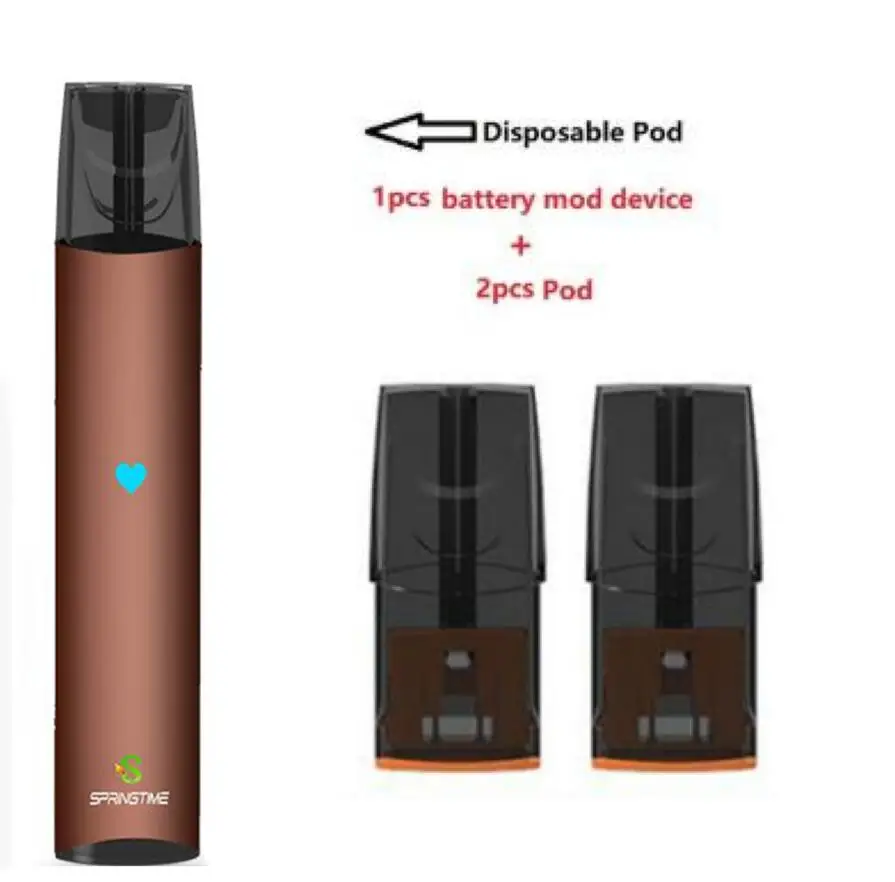 Brown kit-wiith2pods Весенний комплект испарителя SP2 с аккумулятором 350 мА · ч с 2 мл Vape 1.2ohm картриджем, универсальный совместимый с Relx Pods - Цвет: Brown kit-wiith2pods