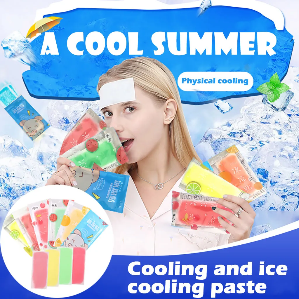 Один комплект охлаждающих гелевых наклеек для облегчения лихорадки и головной
