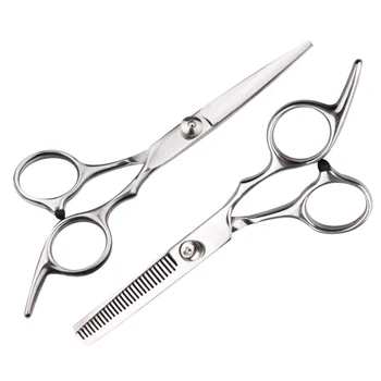 

Barber Scissor Hair Cutting Set 6 Straight Edge Razor Sharp Scissor + Texturizing Thinning Shears Styling Hair P9