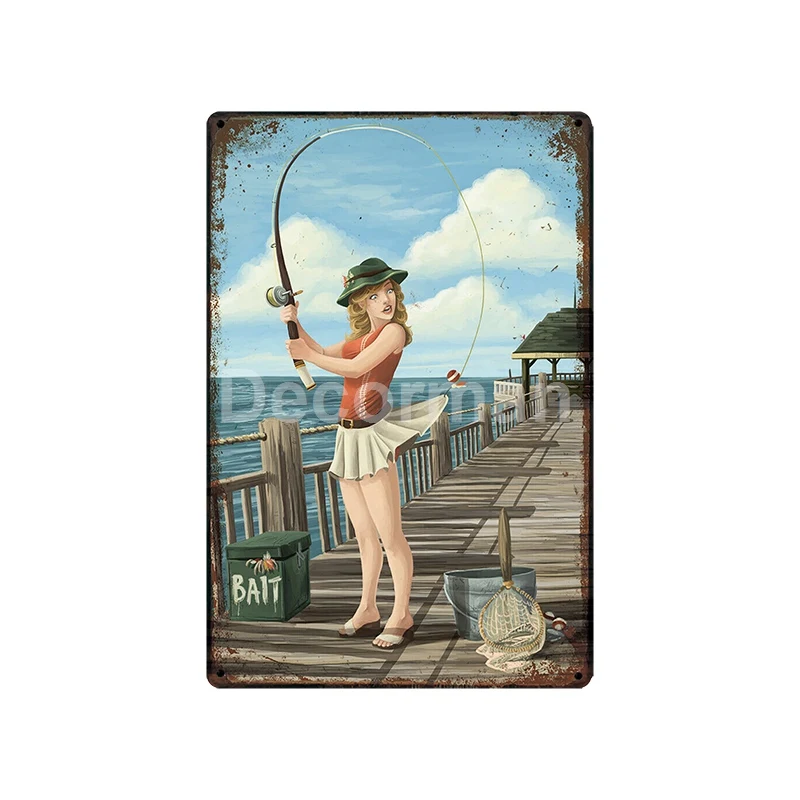 [DecorMan] охота, рыбалка, свинья, собака, жестяная вывеска на заказ,, роспись, бар, Декор, LT-1821 - Цвет: XR1416