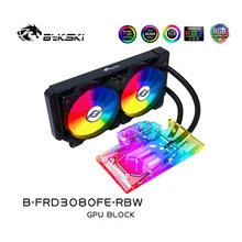 BYKSKI – bloc de refroidissement à eau, pour NVIDIA GeForce RTX 3080, édition fondatrice, avec radiateur/pompe 240mm, 2 ventilateurs A RGB LED