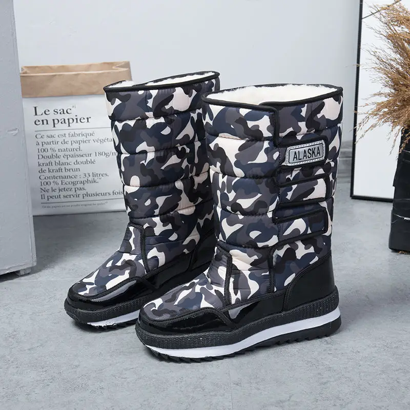 Мужские зимние ботинки теплые качественные до середины икры женские удобные