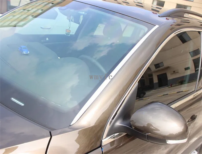 Для Volkswagen VW Tiguan MK2 2016 2017 2018 нержавеющая защита переднего окна боковая полоса