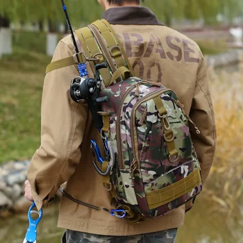 

Solid Color Multi-Functional Large Capacity Fishing Bag Outdoor Wear Resisstant Shoulder Bag Case Backpack Fishing Tackle Bag