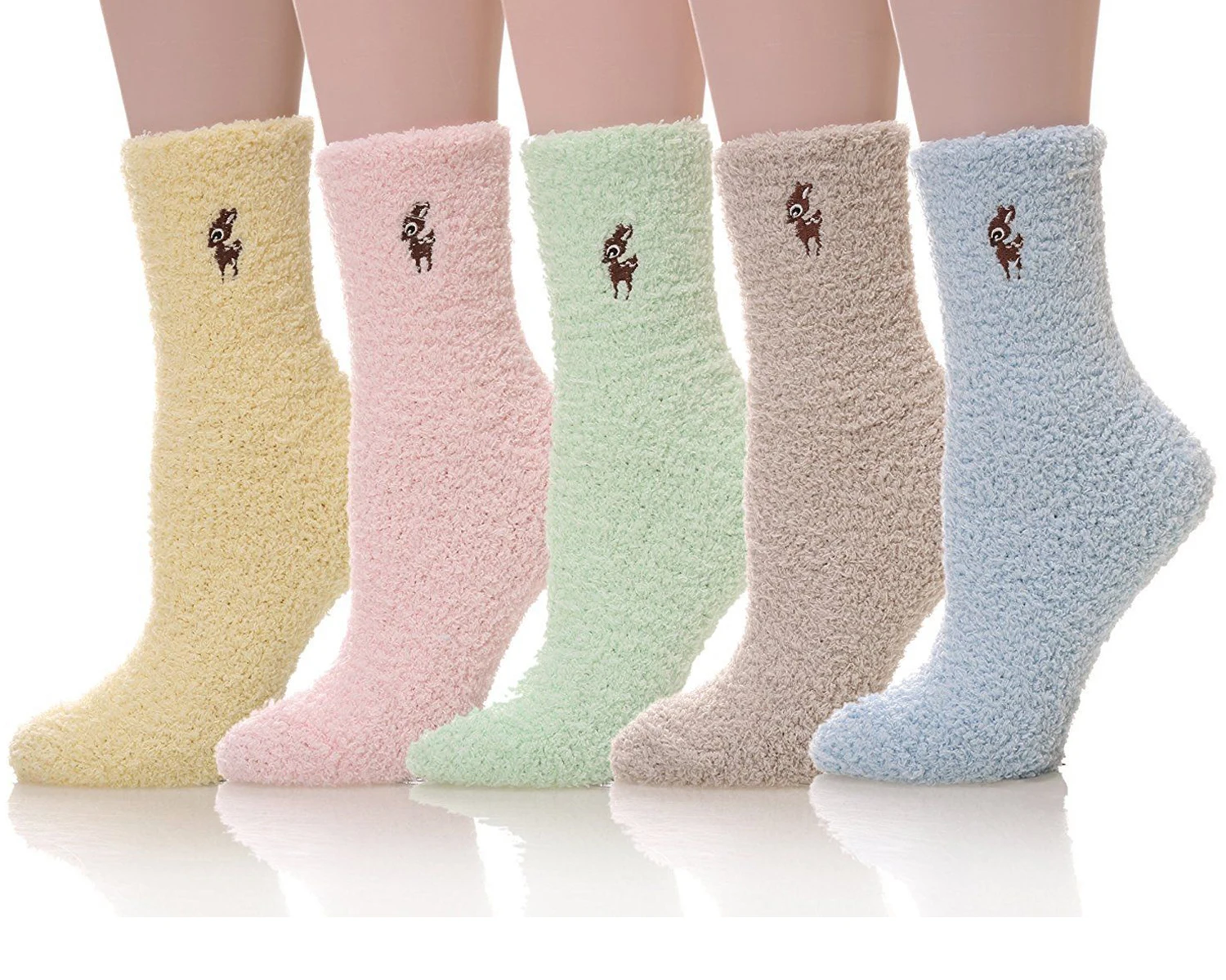 long socks for women 5 Pair Candy Warm Lady Heart Cute Winter Kawaii Thick Casual Women Socks Fuzzy Fluffy Warm Socks Short Cute Cotton Socks Female nike socks women