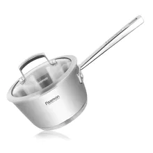 Кастрюля 1,5л серии со стеклянной крышкой корпус из нержавеющей стали с длинной ручкой индукционная плита