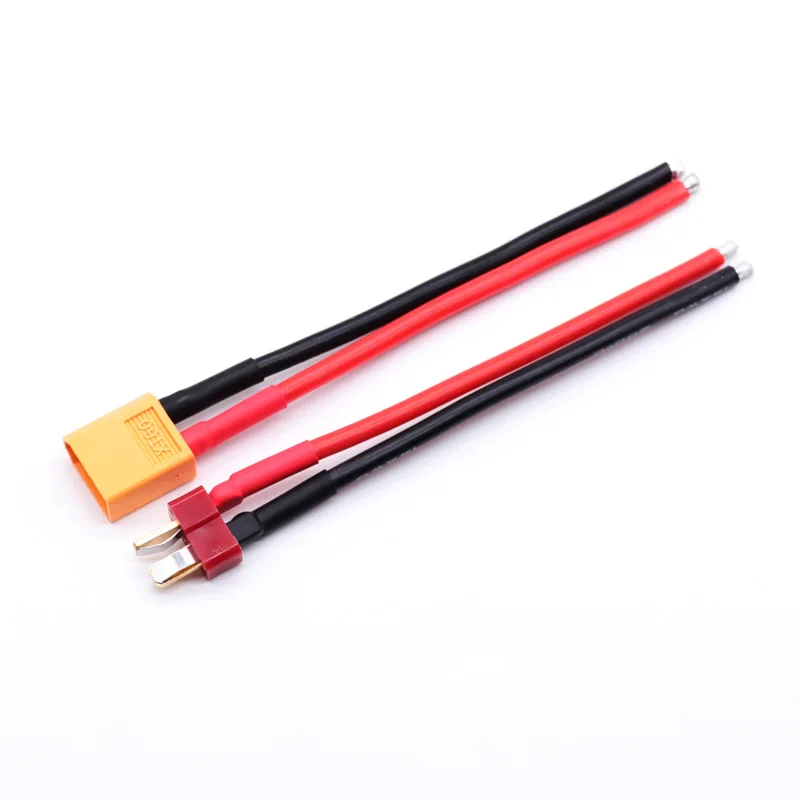 

Штекерный Разъем XT60 T с силиконовым проводом 10 см 14AWG, оптовая продажа, 1 шт.