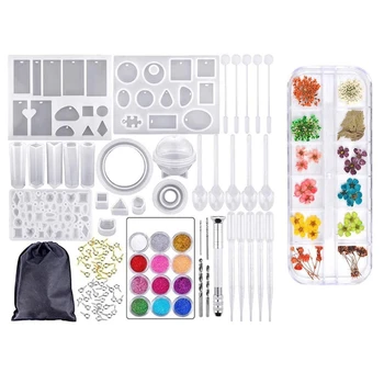 

DIY Crystal Glue Jewelry Mold Set,Epoxy Glue Jewelry Craft Making Kit,Silicone Casting Molds Tools Set,Bangle Pendant Jewelry Si