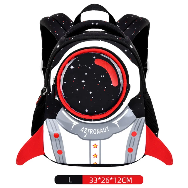 GREATOP 2021 New 3D Rocket Kids Backpack Anti-lost Astronauts School bags Waterproof Cartoon Girls Backpack Mochila Infantil Black L