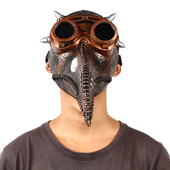 

Patygr Funny Steampunk Plague Doctor Bird Mask Latex Punk Cosplay Masks Beak Adult Halloween Event Cosplay Props