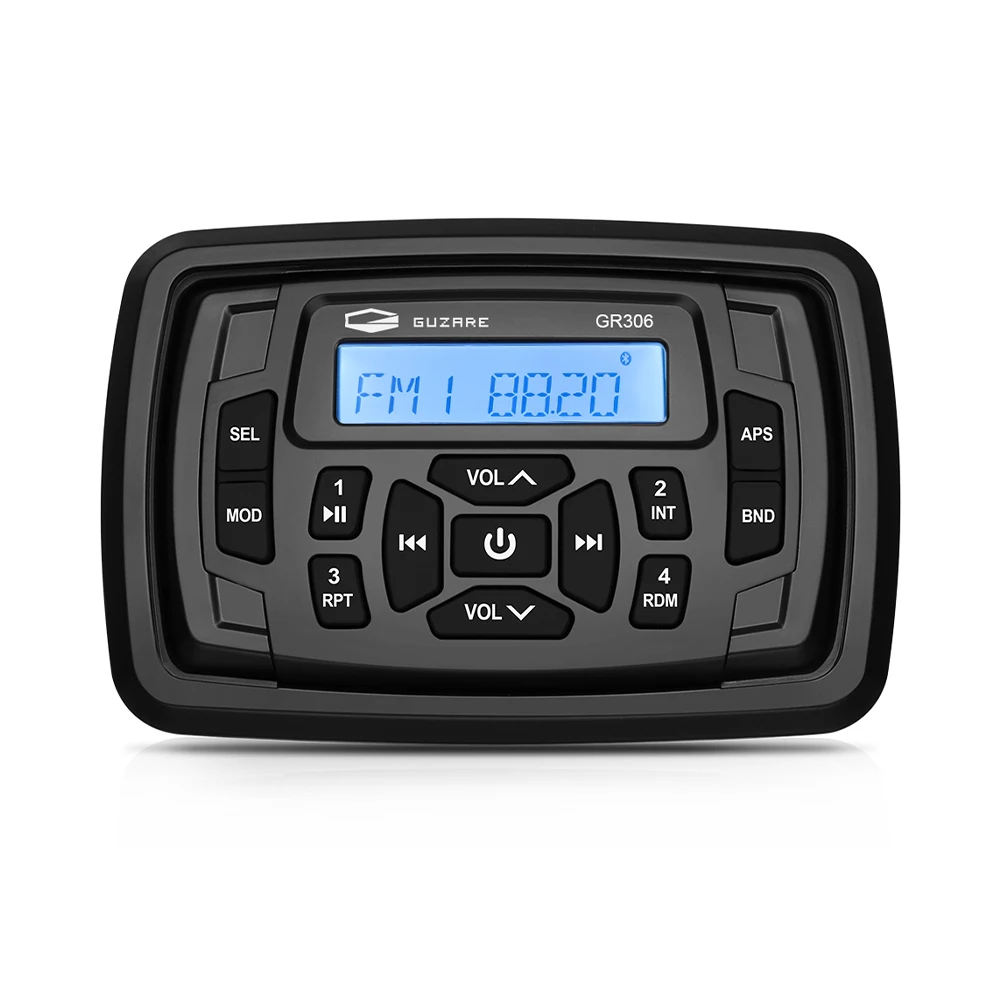 Waterproof Marine Boat Bluetooth Radio Stereo Sound System Digital Media Audio FM AM MP3 Player For ATV UTV Car Yacht Motorcycle |