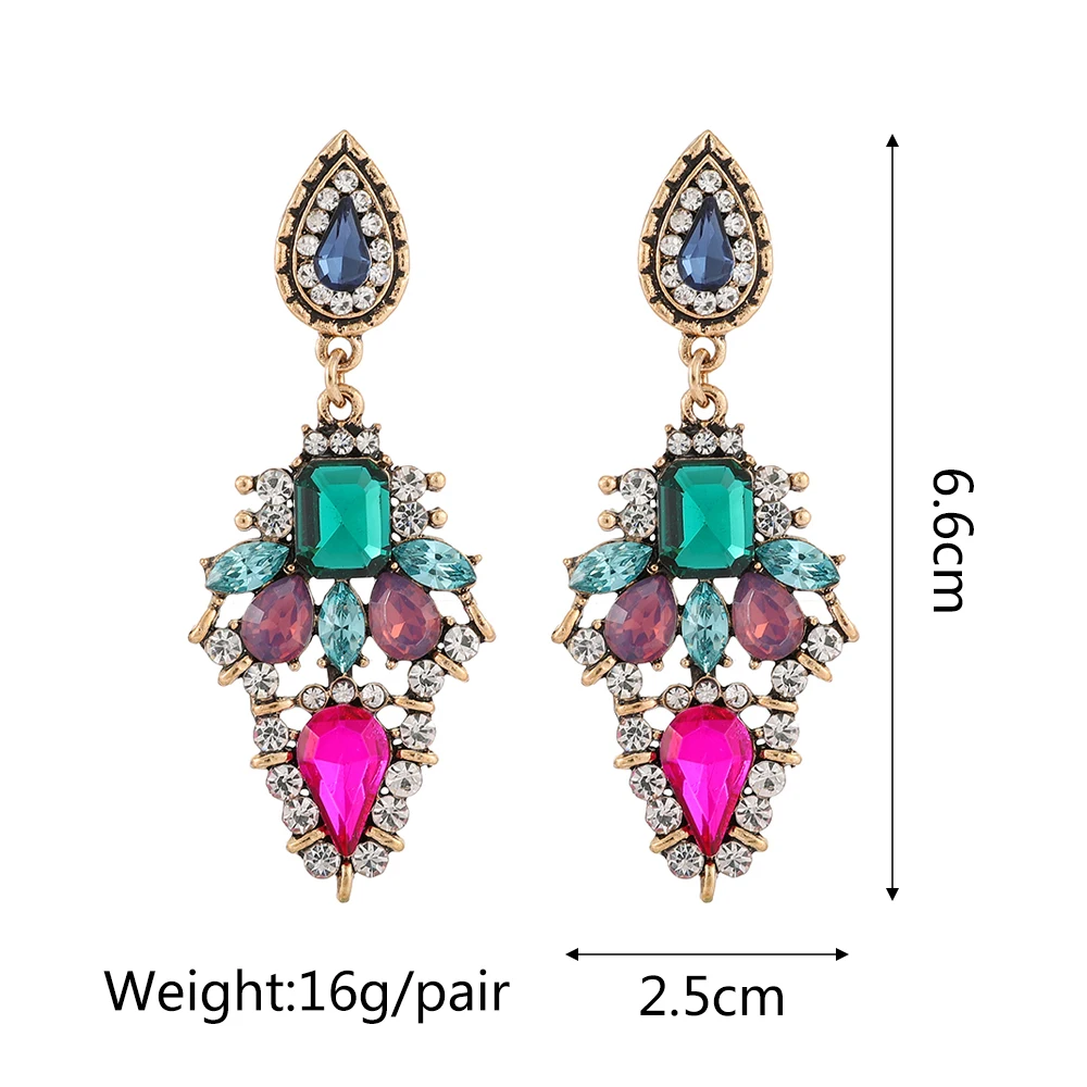 Ztech Mix Crystal Geometric/Bowknot Earrings For Women Big Long Trendy Jewelry Brincos Korean Fashion Accessories pendientes