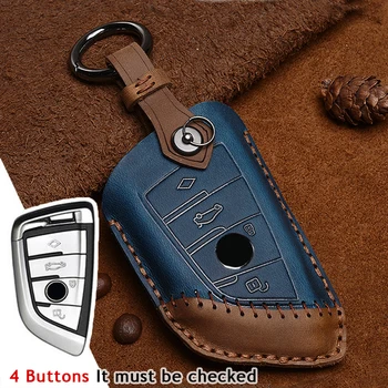 

High Quality Leather 3/4 Buttons keychain car key bag set cover case For BMW 320li/523li/525li/528li/530 /X1/X2/X5 key House