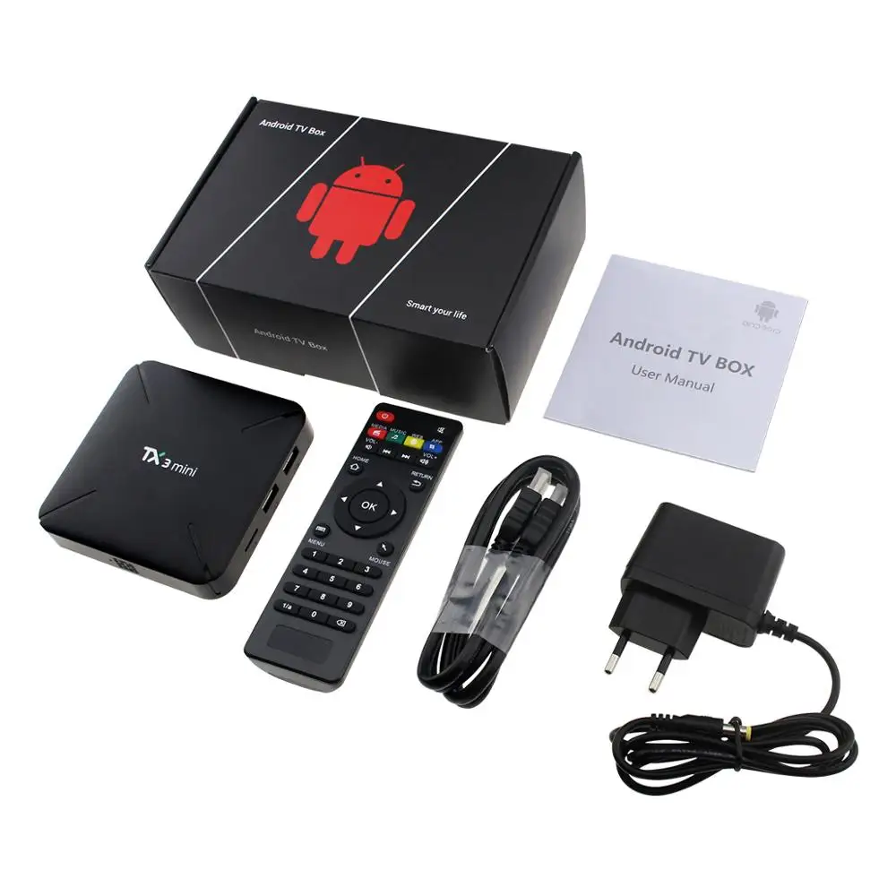Мировое IPTV приставка TX3 мини Amlogic S905W Android 7,1 2G 16G 4K H.265 smart tv box с испанской Европой, Португалия live Android tv box