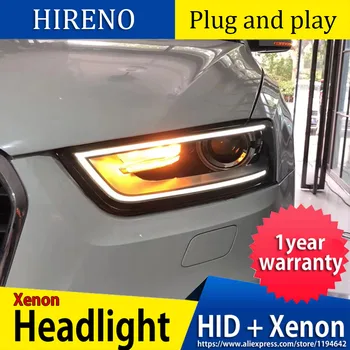 

Hireno Car styling case for Audi Q3 2013 2014 Headlights LED Headlight DRL Lens Double Beam HID Xenon