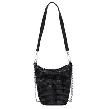 

Fashion Small Chain Shoulder Bucket Bags With Rivets Ladies Summer Casual Crossbody Bags Female Women Design Messenger Hand Bag