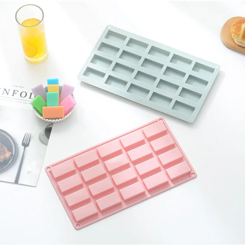 

20 Grid Cake Decorating Tools Kitchen Accessories Silicone Mold DIY Rectangular Squares Chocolate Molds Baking Tool Fondant