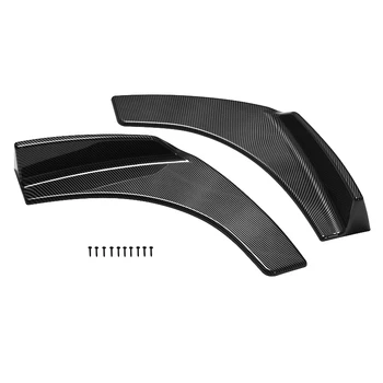 

1 Pair Carbon Fiber Look/Black Universal Car Front Bumper Splitter Lip Bumper Deflector Spoiler Diffuser Canard Lip Protection