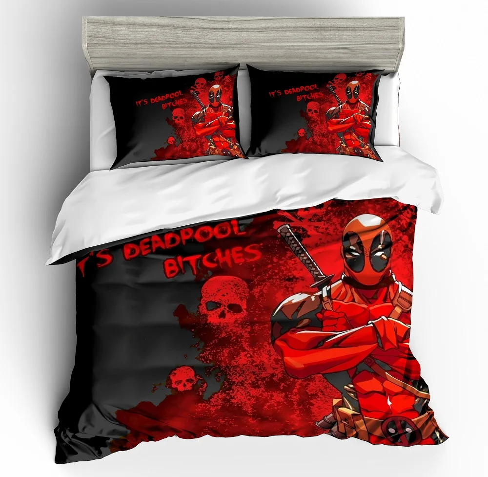 

3D Print Classic Movies Super Hero Red Comforter Set Bed Linen Set with Pillowcase 2/3PCS Duvet Cover Set for Home