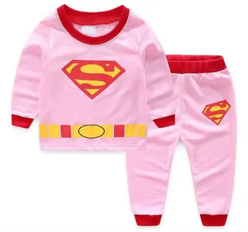 Детский пижамный комплект; детская одежда для сна; Пижама с Бэтменом, человеком-пауком, Суперменом; Пижама для маленьких мальчиков и девочек; хлопковая одежда для сна; комплект одежды - Цвет: color at picture