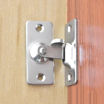 

1pc Door Lock Buckle 90 Degree Room Sliding Doors/Cabinets Buckle/drawers Stainless Steel Safe Wear-resistant