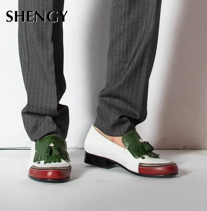2020 SHENGY Men Joker Loafers Slip on Casual Shoes Dress Shoes Brogue Shoes Spring Vintage Classic Male Casual Dropshipping