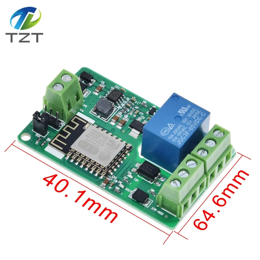 ESP8266 ESP-12F wifi беспроводной модуль 1 канал Релейный Щит защита от перегрузки по току Wi-Fi сетевой релейный модуль 10A DC 7-30 в