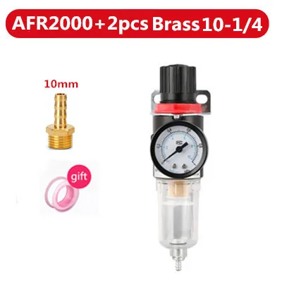 AFR-2000 пневматические фильтры для воздушных компрессоров обратный клапан влагоотделитель регулятор давления эжектор воды фитинг AFR2000 - Цвет: AFR-2000 w BRASS 10