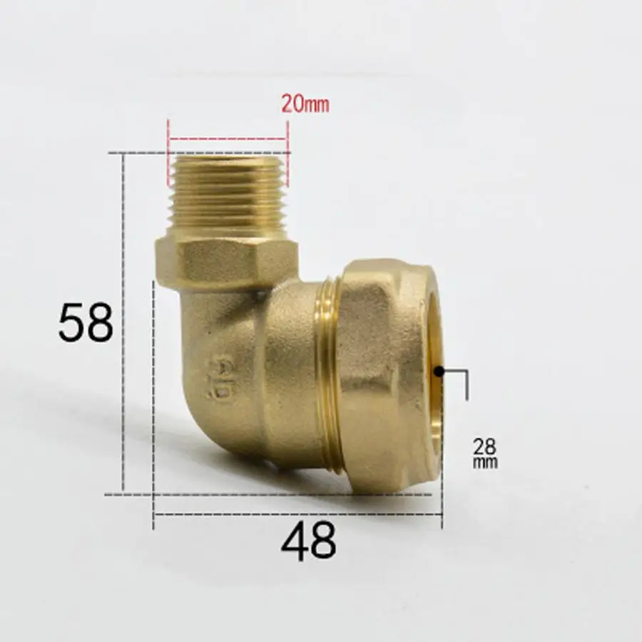 Подходит для Медь трубка OD 28 мм x 1/2 &quotBSPP Мужской Латунный компрессионный Союз