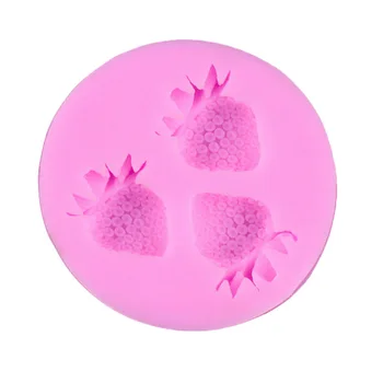 

New 1pcs Lovely Strawberry Fondant Mold Food Grade Silicone Cake Mold Sugarcraft Gum Paste Decoration Mold kitchen accessories