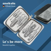 Onekola Stainless Steel Professional Nail Cutter Tools Manicure Set Pedicure Sets Nail Clipper with Travel Case Kit Nail Art Kit