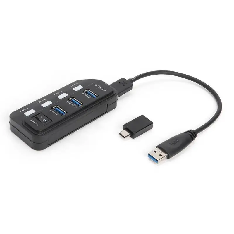 7 портов USB 3,0/USB 3,1 концентратор Высокоскоростной разветвитель USB3.0 адаптер для портативных ПК стандартная Максимальная скорость передачи до 5 Гбит/с