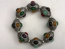 

YIZHU CULTUER ART Collection Old China Cloisonne Bronze Carving Inlay Jewelry Bracelet Beads Family Decoration Gift