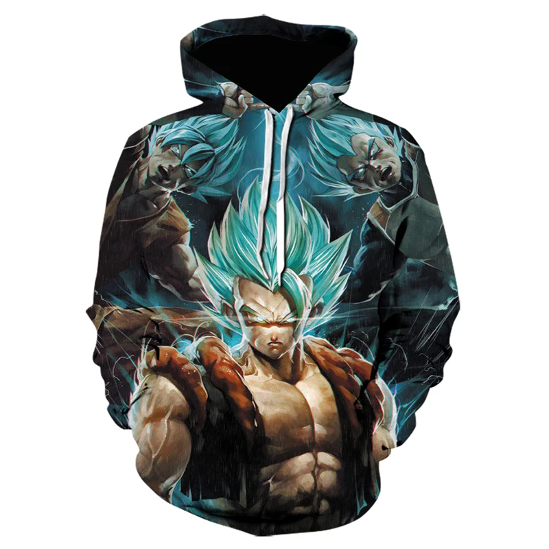 

Dragon Ball Hoodies 2020 Latest Men Leisure fashion Dragon Ball blue 3D Hoodies Hip hop upper outer garment