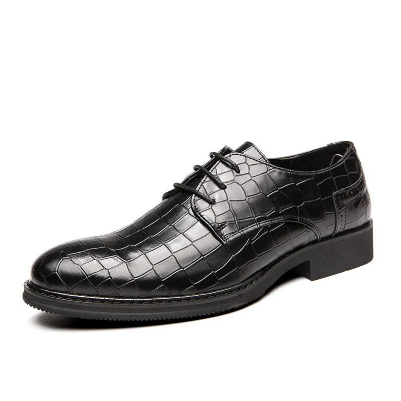 

Formal Men's Crocodile Pattern Leather Shoes Pointed Toe Casual Party Office Oxford Platform Shoes Men Zapatos De Hombre