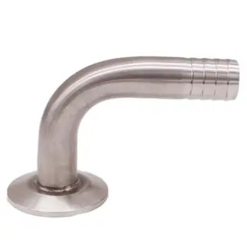 

1.5" Tri Clamp x 3/4"(19mm)Hose Barb with 90 ° Bend 50.5mm OD Sanitary 304 Stainless Steel Homebrew Beer & Craft Hardware