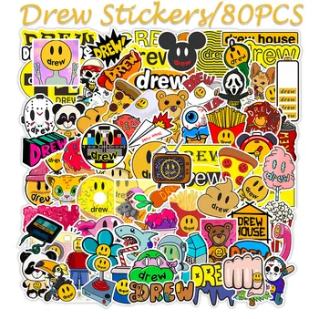 

80pcs Star Bieber Stickers For Suitcase Satchel Schoolbag Book Bag Pencil Box Folder Phone Laptop Travel Luggage Cool Decals